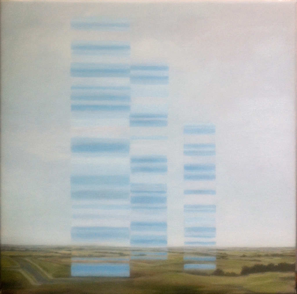 Encoded Landscape - New Town. 2012. Oil on cotton