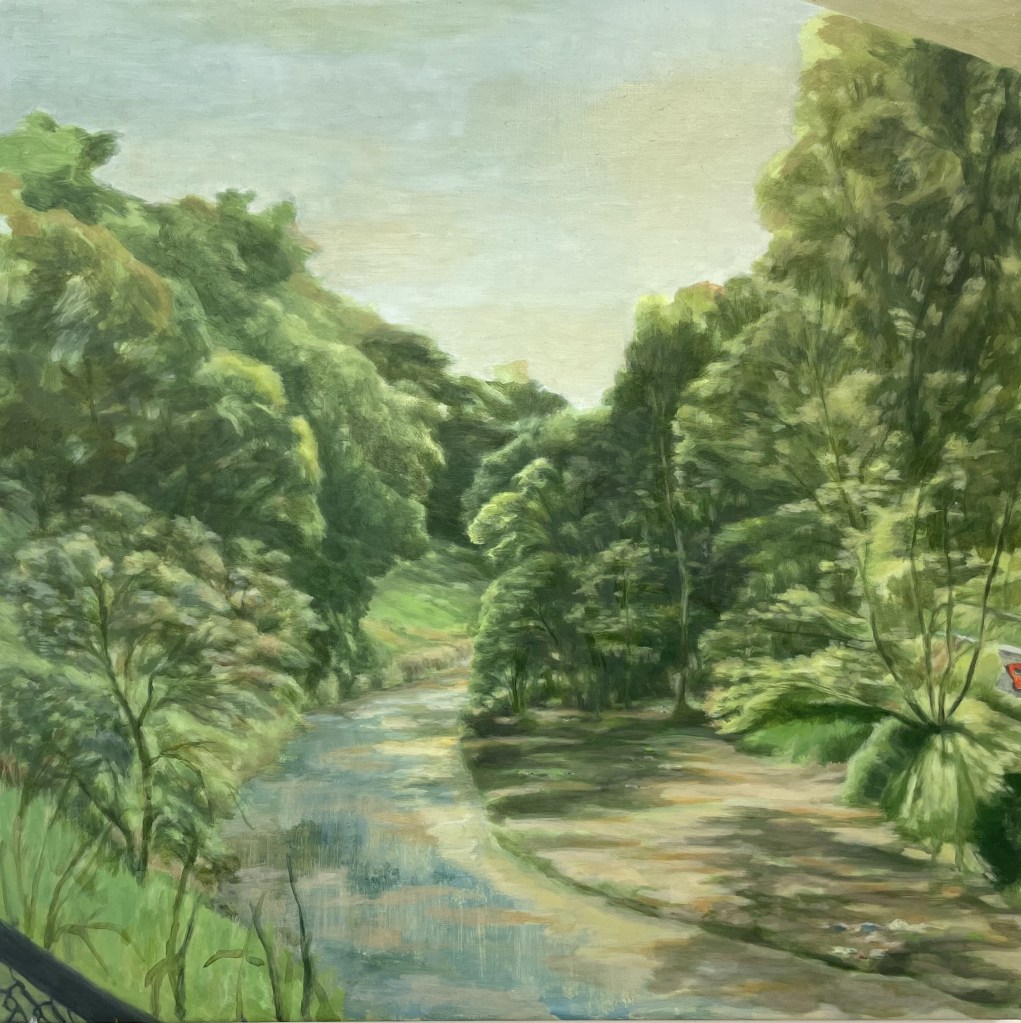 Beneath the M3. Oil on linen, 61 x 61cm. Michele Burder